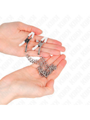 PINZAS PARA PEZONES CON CADENAS PLATEADAS KINK 20/23 CM DE LA MARCA KINK NIPPLE GRIP