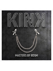 PINZAS PARA PEZONES CON CADENAS PLATEADAS KINK 20/23 CM DE LA MARCA KINK NIPPLE GRIP