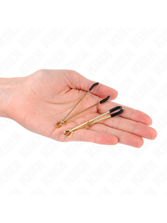 PINZAS PARA PEZONES DORADAS KINK 7 CM DE LA MARCA KINK NIPPLE GRIP