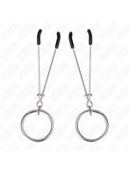 PINZAS PARA PEZONES CON ARO PLATEADO KINK 7 CM DE LA MARCA KINK NIPPLE GRIP