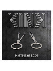 PINZAS PARA PEZONES CON ARO PLATEADO KINK 7 CM DE LA MARCA KINK NIPPLE GRIP