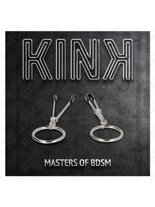 PINZAS PARA PEZONES CON ARO PLATEADO KINK 7 CM DE LA MARCA KINK NIPPLE GRIP