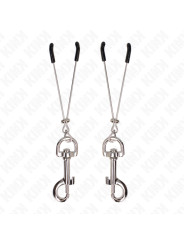 PINZAS PARA PEZONES CON GANCHO PLATEADO KINK 7 CM DE LA MARCA KINK NIPPLE GRIP