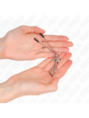 PINZAS PARA PEZONES CON GANCHO PLATEADO KINK 7 CM DE LA MARCA KINK NIPPLE GRIP