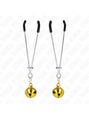 PINZAS PARA PEZONES CON CASCABEL DORADO KINK 7 CM DE LA MARCA KINK NIPPLE GRIP