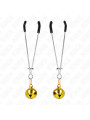 PINZAS PARA PEZONES CON CASCABEL DORADO KINK 7 CM DE LA MARCA KINK NIPPLE GRIP