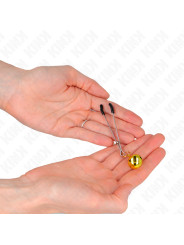 PINZAS PARA PEZONES CON CASCABEL DORADO KINK 7 CM DE LA MARCA KINK NIPPLE GRIP