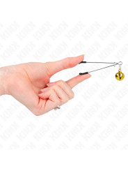 PINZAS PARA PEZONES CON CASCABEL DORADO KINK 7 CM DE LA MARCA KINK NIPPLE GRIP