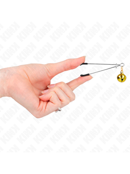 PINZAS PARA PEZONES CON CASCABEL DORADO KINK 7 CM DE LA MARCA KINK NIPPLE GRIP