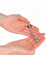 PINZAS PARA PEZONES CON CASCABEL PLATEADO KINK 7 CM DE LA MARCA KINK NIPPLE GRIP
