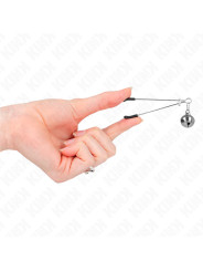 PINZAS PARA PEZONES CON CASCABEL PLATEADO KINK 7 CM DE LA MARCA KINK NIPPLE GRIP