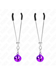 PINZAS PARA PEZONES CON CASCABEL VIOLETA KINK 7 CM DE LA MARCA KINK NIPPLE GRIP