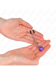 PINZAS PARA PEZONES CON CASCABEL VIOLETA KINK 7 CM DE LA MARCA KINK NIPPLE GRIP