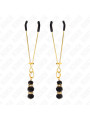 PINZAS PARA PEZONES DORADAS CON BOLA DE VIDRIO NEGRO KINK DE LA MARCA KINK NIPPLE GRIP