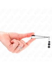 PINZAS PARA PEZONES KINK CON BOLA DE VIDRIO NEGRO DE LA MARCA KINK NIPPLE GRIP