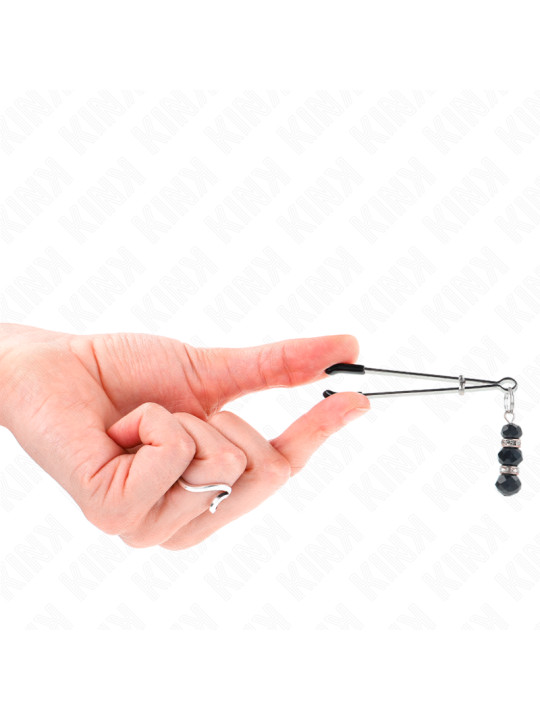 PINZAS PARA PEZONES KINK CON BOLA DE VIDRIO NEGRO DE LA MARCA KINK NIPPLE GRIP