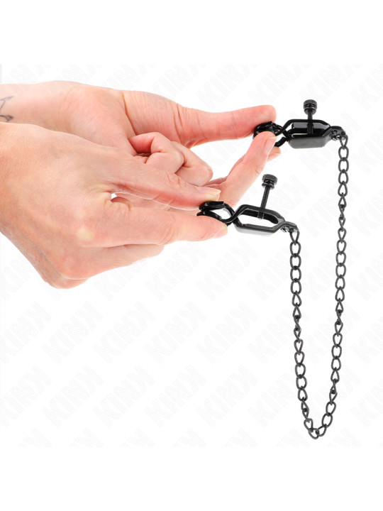 PINZAS PARA PEZONES CON CADENA NEGRA KINK 30 CM DE LA MARCA KINK NIPPLE GRIP