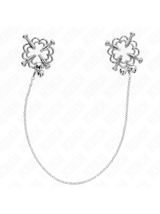 PINZAS PARA PEZONES CON CADENA FLOR METÁLICA KINK DE LA MARCA KINK NIPPLE GRIP