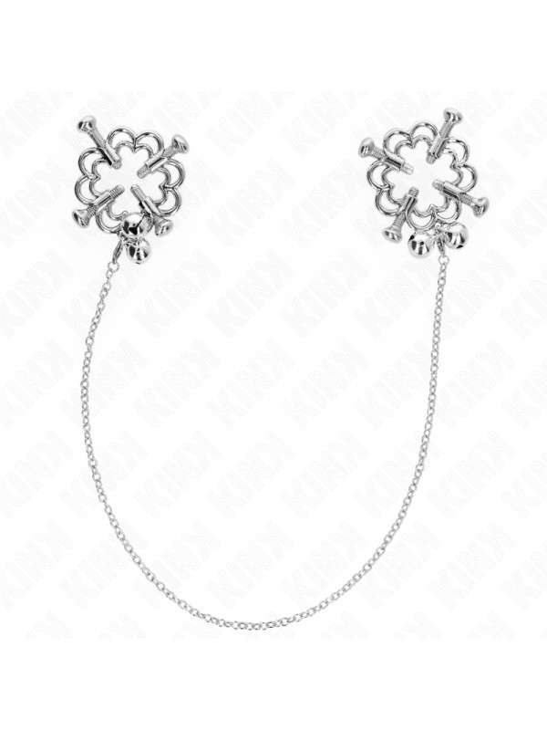 PINZAS PARA PEZONES CON CADENA FLOR METÁLICA KINK DE LA MARCA KINK NIPPLE GRIP