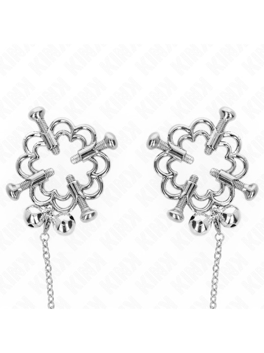 PINZAS PARA PEZONES CON CADENA FLOR METÁLICA KINK DE LA MARCA KINK NIPPLE GRIP