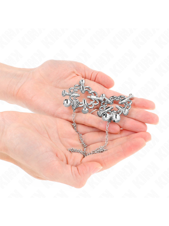 PINZAS PARA PEZONES CON CADENA FLOR METÁLICA KINK DE LA MARCA KINK NIPPLE GRIP