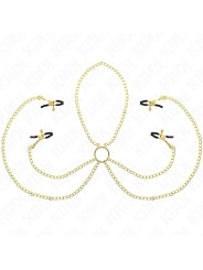PINZAS PARA PEZONES Y CLÍTORIS 4 ENGANCHES AJUSTABLES DORADO KINK DE LA MARCA KINK NIPPLE GRIP