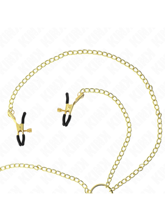 PINZAS PARA PEZONES Y CLÍTORIS 4 ENGANCHES AJUSTABLES DORADO KINK DE LA MARCA KINK NIPPLE GRIP
