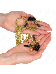 PINZAS PARA PEZONES Y CLÍTORIS 4 ENGANCHES AJUSTABLES DORADO KINK DE LA MARCA KINK NIPPLE GRIP