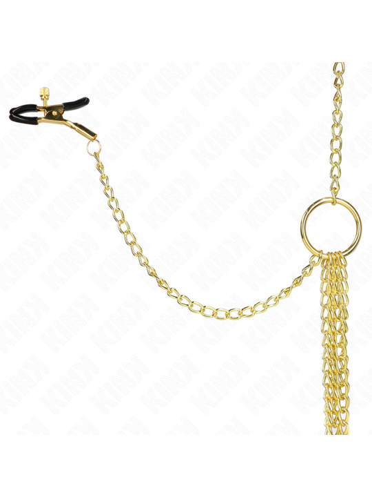 PINZAS PARA PEZONES Y CLÍTORIS 4 ENGANCHES AJUSTABLES DORADO KINK DE LA MARCA KINK NIPPLE GRIP