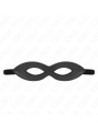 ANTIFAZ BDSM CON REMACHES KINK - NEGRO, SATÉN AJUSTABLE DE LA MARCA KINK MASKED ALLURE