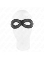 ANTIFAZ BDSM CON REMACHES KINK - NEGRO, SATÉN AJUSTABLE DE LA MARCA KINK MASKED ALLURE