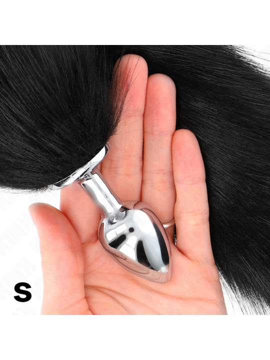 PLUG ANAL CON COLA SINTÉTICA KINK TALLA S NEGRO DE LA MARCA KINK PLEASURE PLUGS