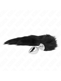 KINK - PLUG ANAL TALLA M 8 X 3.5 CM CON COLA SINTÉTICA 40 CM NEGRO DE LA MARCA KINK PLEASURE PLUGS