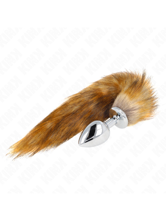 PLUG ANAL CON COLA SINTÉTICA KINK TALLA L MARRÓN DE LA MARCA KINK PLEASURE PLUGS