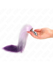 PLUG ANAL CON COLA SINTÉTICA VIOLETA TALLA S KINK DE LA MARCA KINK PLEASURE PLUGS