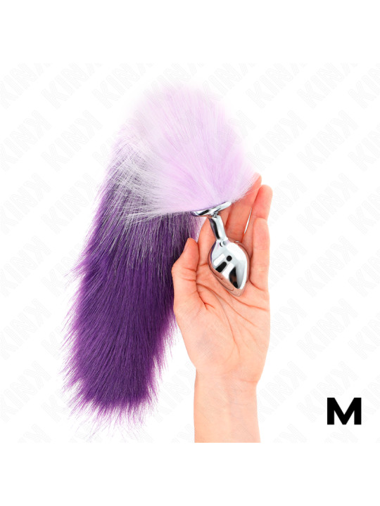 PLUG ANAL CON COLA SINTÉTICA 40 CM VIOLETA TALLA M DE LA MARCA KINK PLEASURE PLUGS