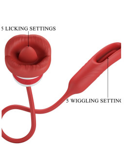 MASTURBADOR BOCA Y LENGUA REALISTA 5 VIBRACIONES ROJO DE LA MARCA ROMANCE