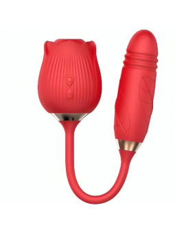 VIBRADOR ARMONY DELIGHT FLOWER SUCCIÓN Y EMPUJE ROJO DE LA MARCA ARMONY STIMULATORS