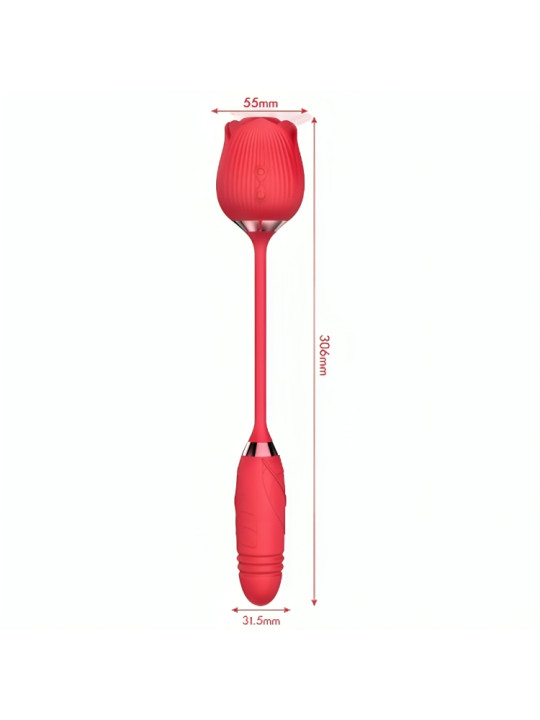 VIBRADOR ARMONY DELIGHT FLOWER SUCCIÓN Y EMPUJE ROJO DE LA MARCA ARMONY STIMULATORS