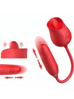 ARMONY - DELIGHT FLOWER VIBRADOR & THRUSTING CON LENGUA ROJO DE LA MARCA ARMONY STIMULATORS