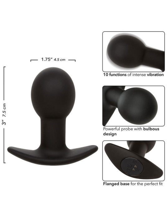 CALEXOTICS PLUG ANAL VIBRADOR 10 MODOS SILICONA NEGRO DE LA MARCA CALEXOTICS
