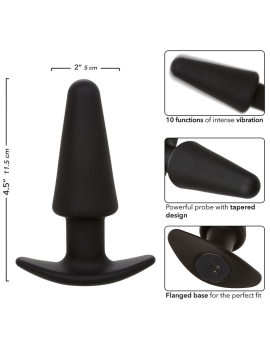 CALEXOTICS PLUG ANAL VIBRADOR 10 MODOS SILICONA NEGRO DE LA MARCA CALEXOTICS