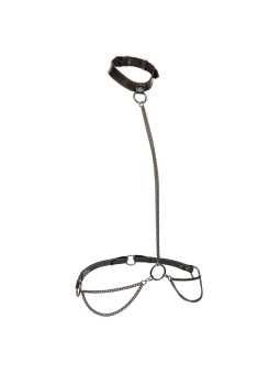 ARNÉS EUPHORIA PLUS SIZE CON CADENA Y CORREA AJUSTABLE DE LA MARCA CALEXOTICS