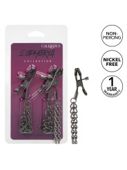 PINZAS PARA PEZONES CON CADENA EUPHORIA CALEXOTICS 14,5 CM DE LA MARCA CALEXOTICS