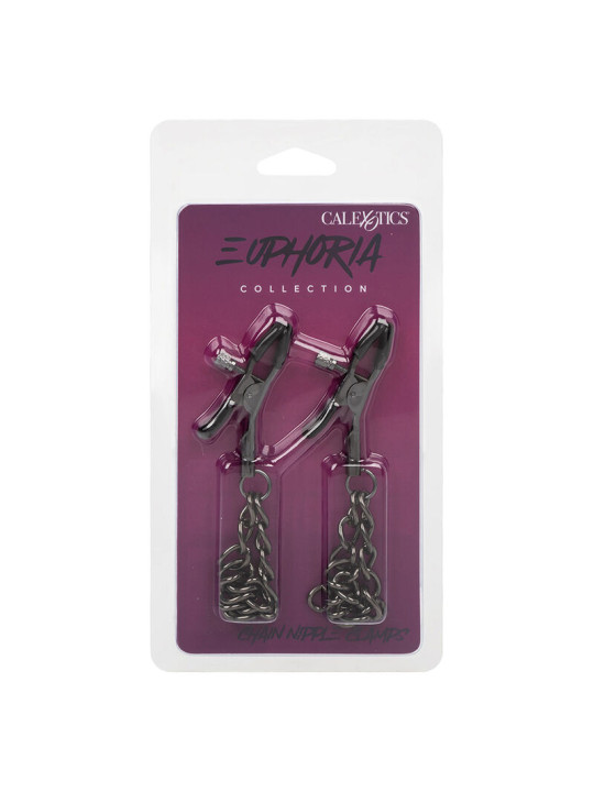 PINZAS PARA PEZONES CON CADENA EUPHORIA CALEXOTICS 14,5 CM DE LA MARCA CALEXOTICS