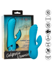 VIBRADOR Y ESTIMULADOR DUAL SUNSET BEACH 10 FUNCIONES DE LA MARCA CALEXOTICS