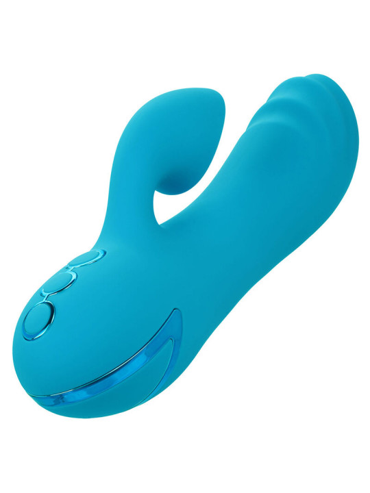 VIBRADOR Y ESTIMULADOR DUAL SUNSET BEACH 10 FUNCIONES DE LA MARCA CALEXOTICS
