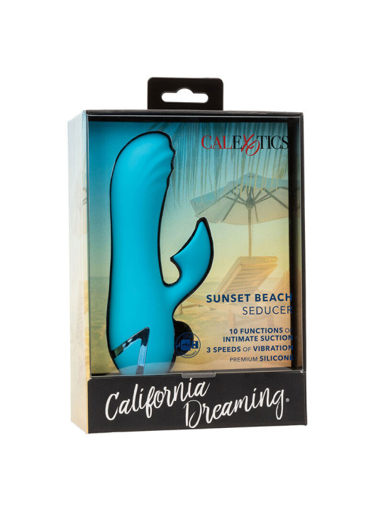 VIBRADOR Y ESTIMULADOR DUAL SUNSET BEACH 10 FUNCIONES DE LA MARCA CALEXOTICS