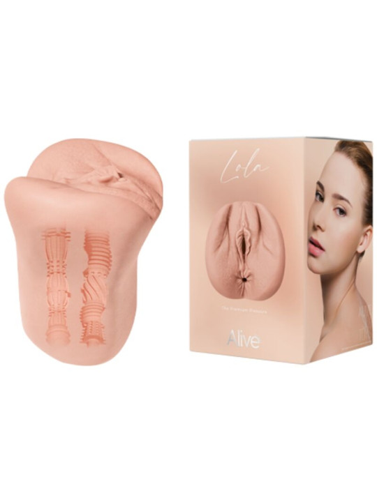 MASTURBADOR MASCULINO DOBLE VAGINA Y ANO SUPER REALÍSTICO LOLA DE LA MARCA ALIVE
