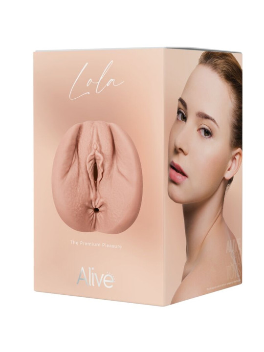 MASTURBADOR MASCULINO DOBLE VAGINA Y ANO SUPER REALÍSTICO LOLA DE LA MARCA ALIVE